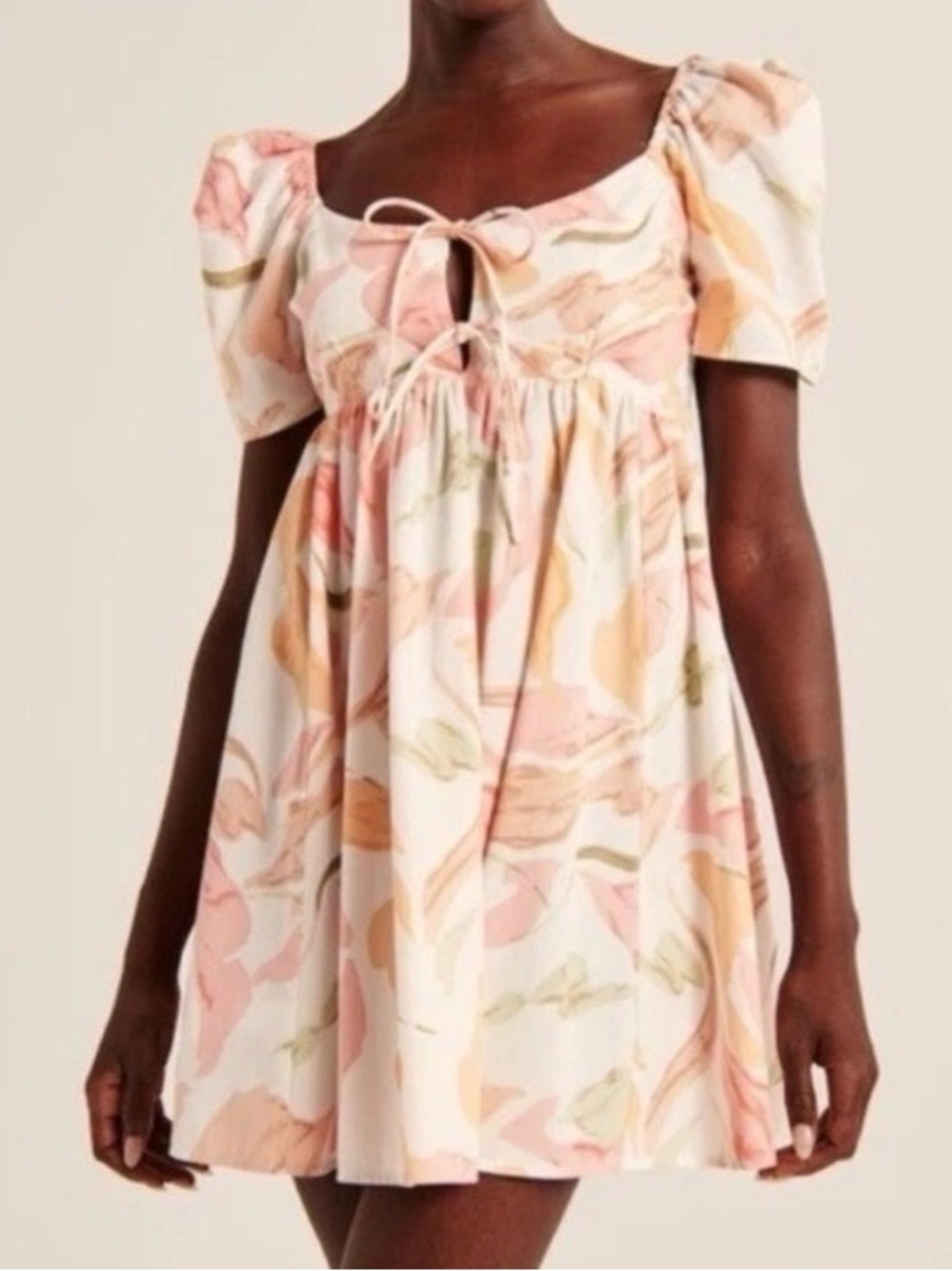 Abercrombie & Fitch Floral Babydoll Keyhole Dress